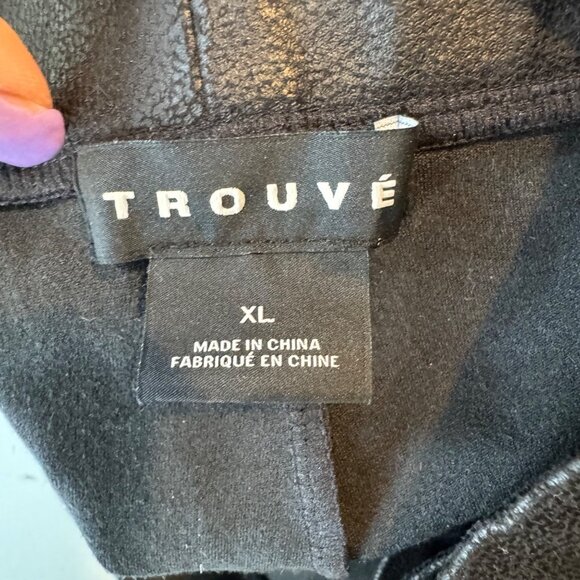 Trouve Faux Leather Leggings Womens Black Pull On Stretch Pants Size XL - Picture 4 of 10